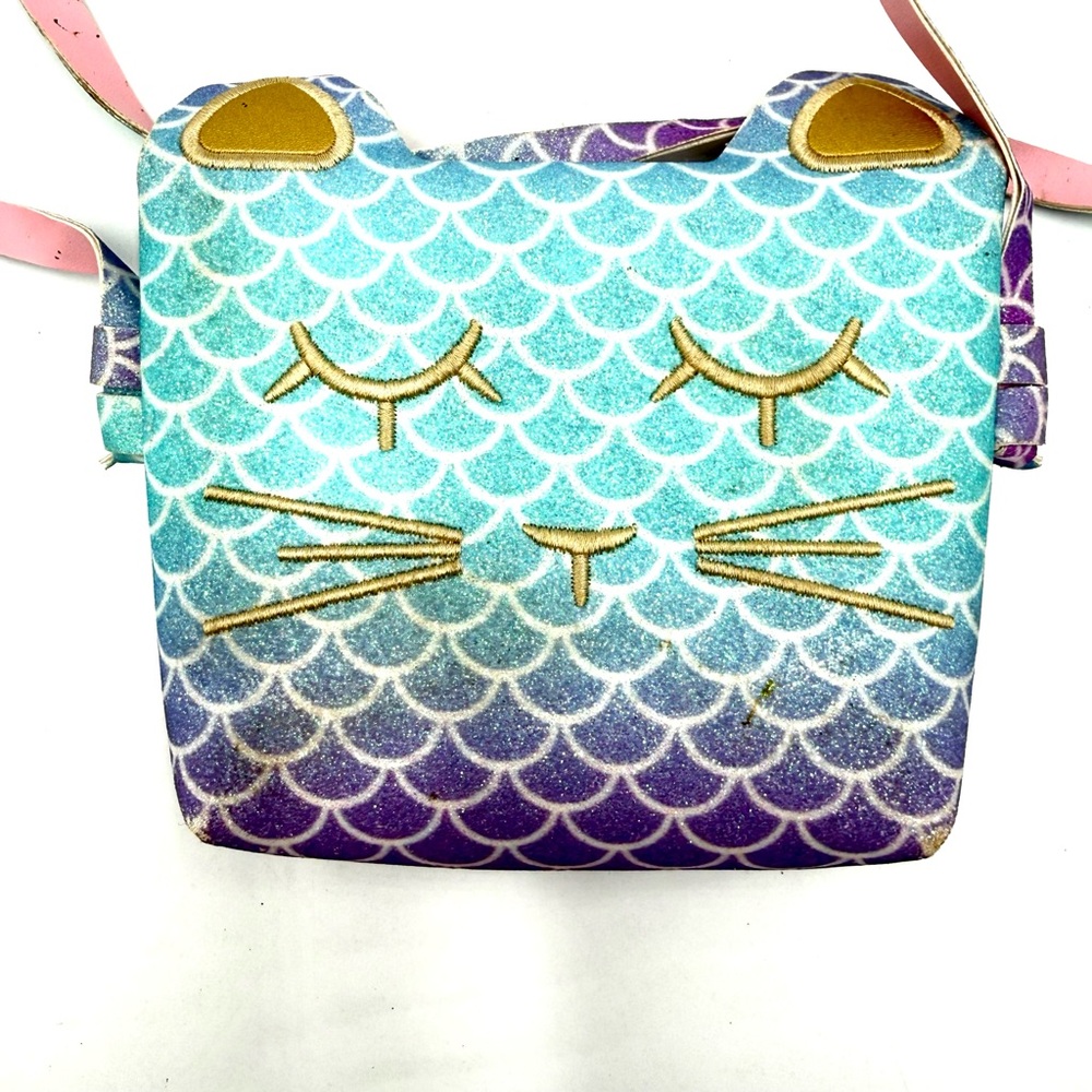 NWT Girls Mibasies Mermaid Cat Face Crossbody Bag